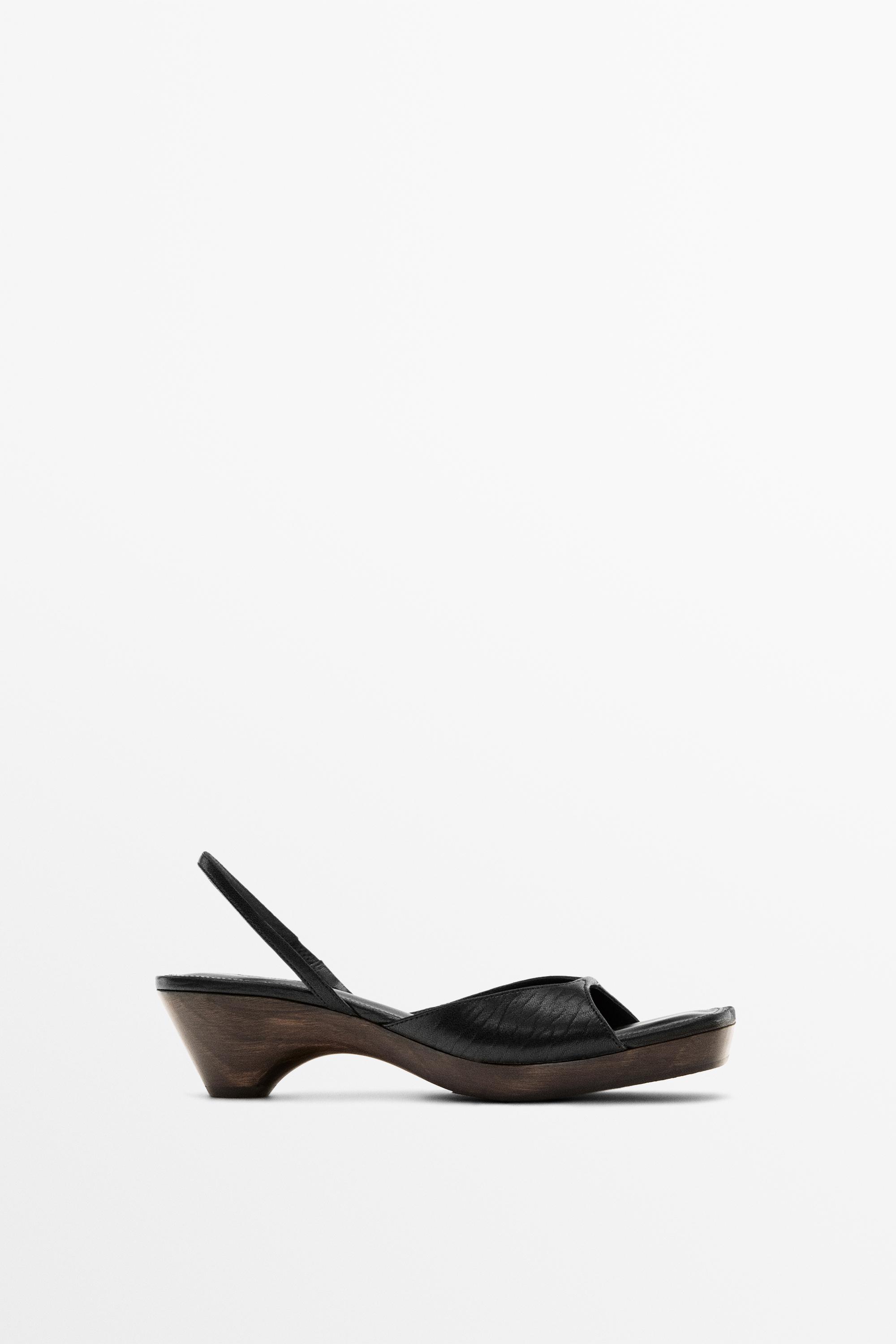 Wood heel sandal